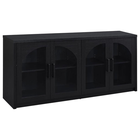 Riva 4-Door Dining Sideboard Buffet Storage Credenza Black