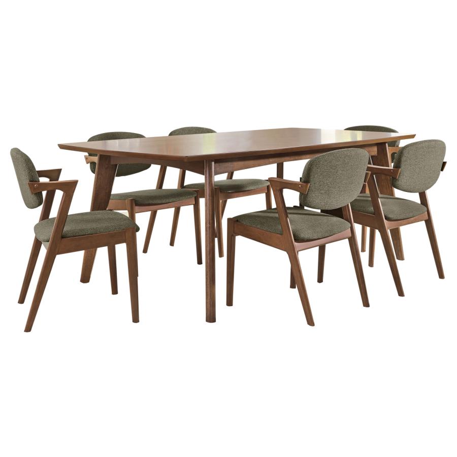Malone 7-piece Rectangular Dining Table Set Dark Walnut