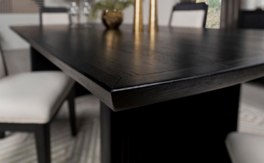 Brookmead Extension Leaf Dining Table Set Black - Venini Furniture 