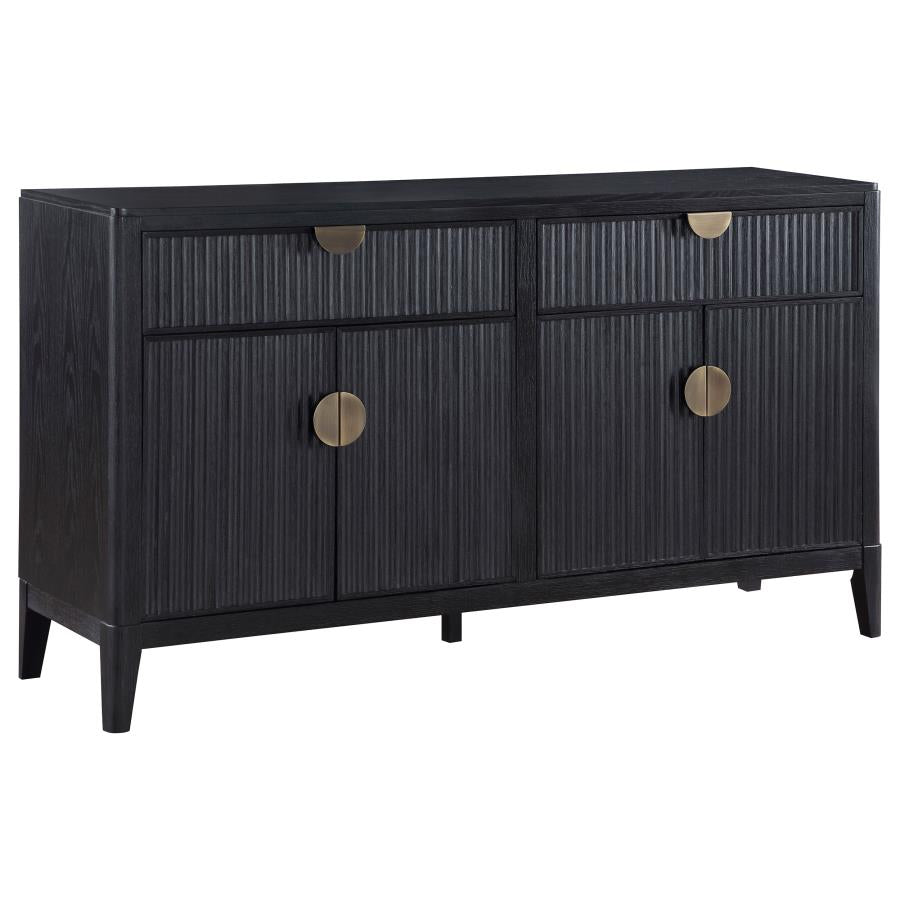 Brookmead Extension Leaf Dining Table Set Black - Venini Furniture 