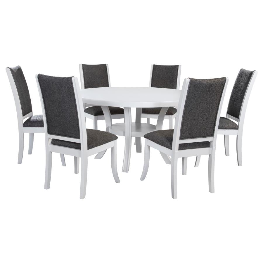 Judd 5 or 7 piece 54-inch Round Wood Dining Table Set Pearl White