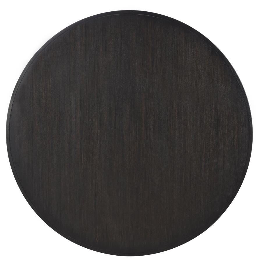 Leandro 60-inch Round Dining Table Burnished Black 115390