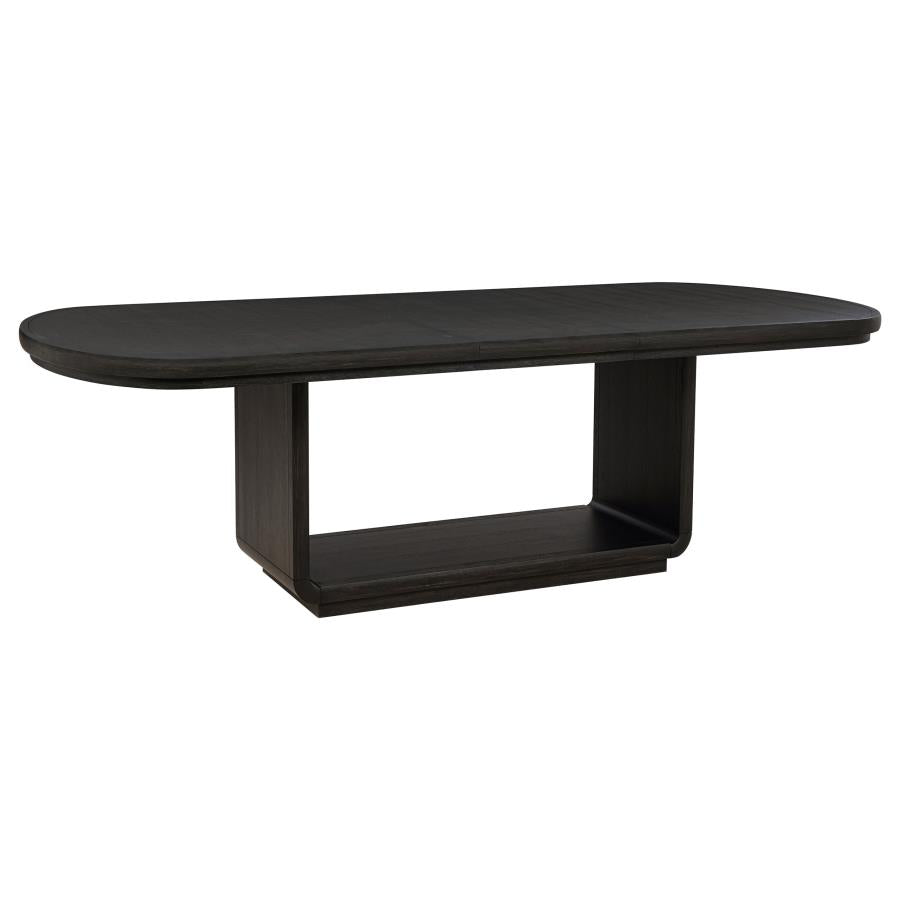 Leandro 78-inch Extension Dining Room Table Burnished Black 115391 - Venini Furniture 