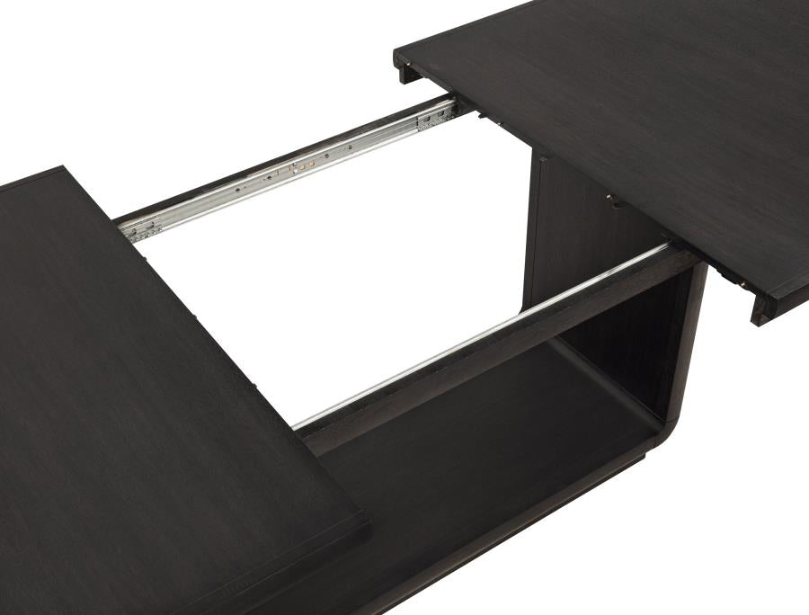 Leandro 78-inch Extension Dining Room Table Burnished Black 115391 - Venini Furniture 