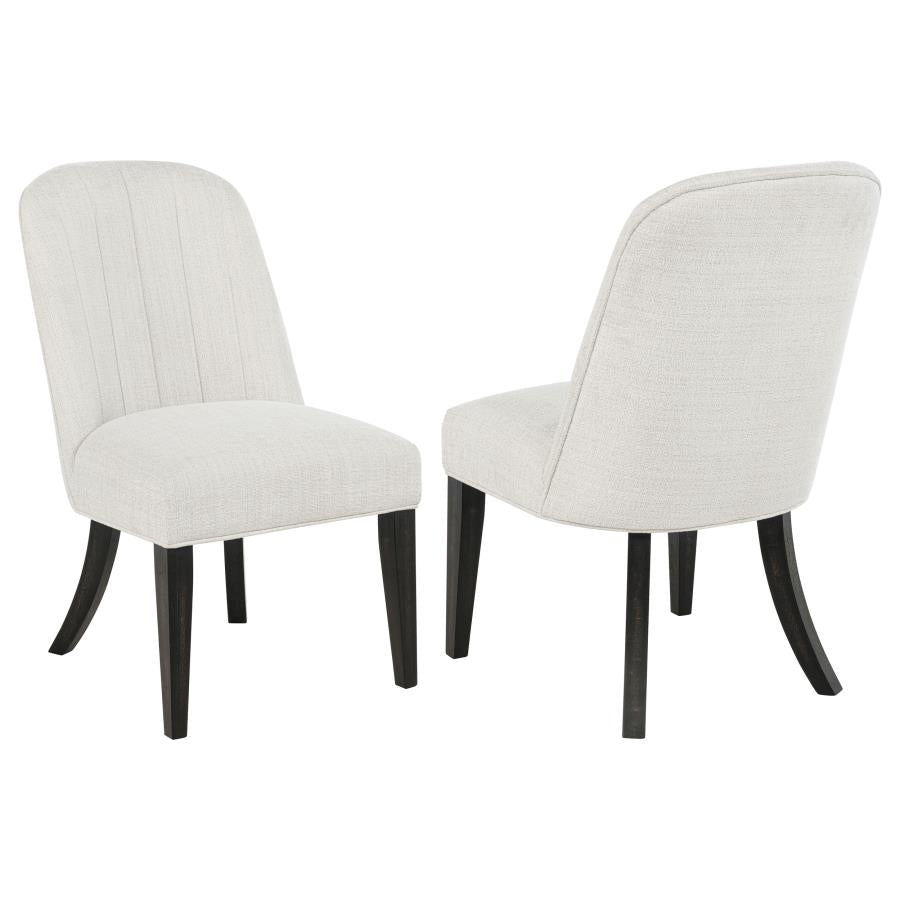 Leandro Upholstered Dining Side Chair Cream (Set of 2) 115392