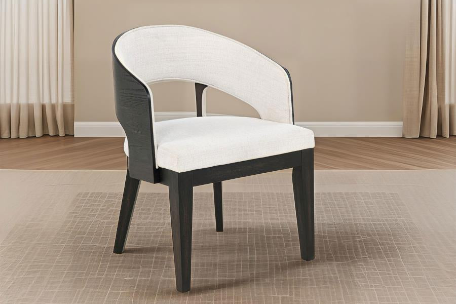 Leandro Upholstered Dining Arm Chair Cream (Set of 2) 115393