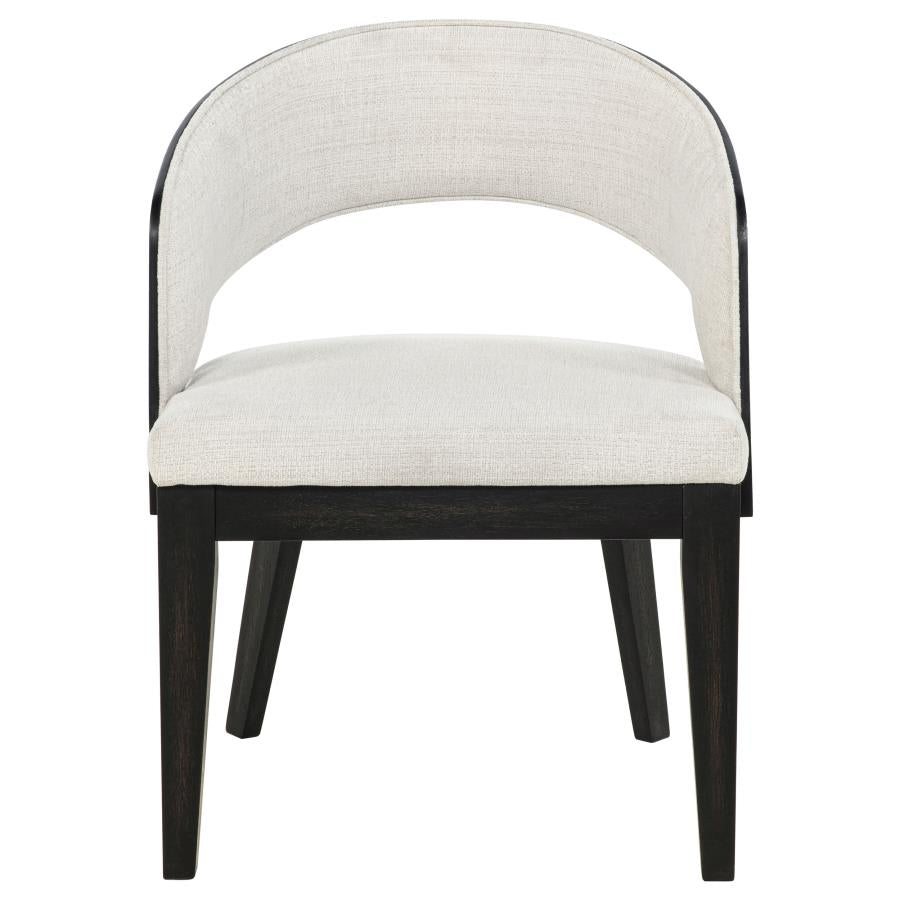 Leandro Upholstered Dining Arm Chair Cream (Set of 2) 115393