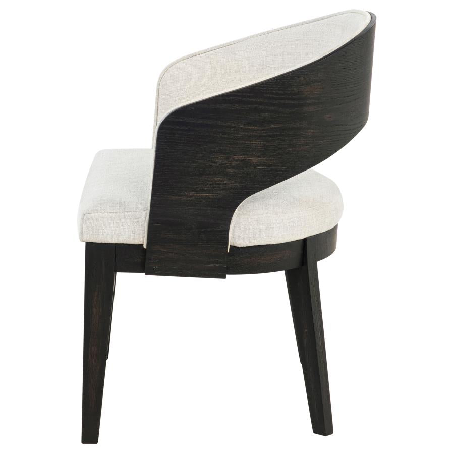Leandro Upholstered Dining Arm Chair Cream (Set of 2) 115393