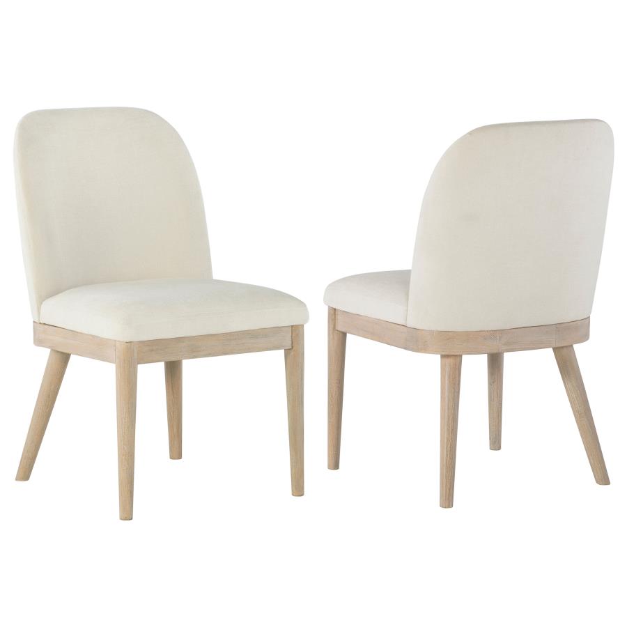 Solano Upholstered Dining Side Chair Beige (Set of 2) 115502