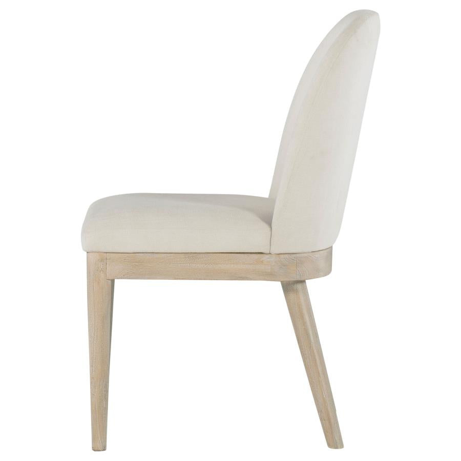 Solano Upholstered Dining Side Chair Beige (Set of 2) 115502