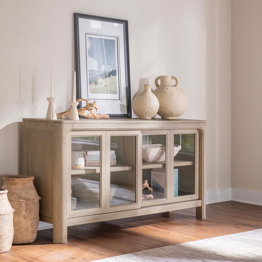 Solano Sliding Door Dining Sideboard Server Weathered Mango 115505