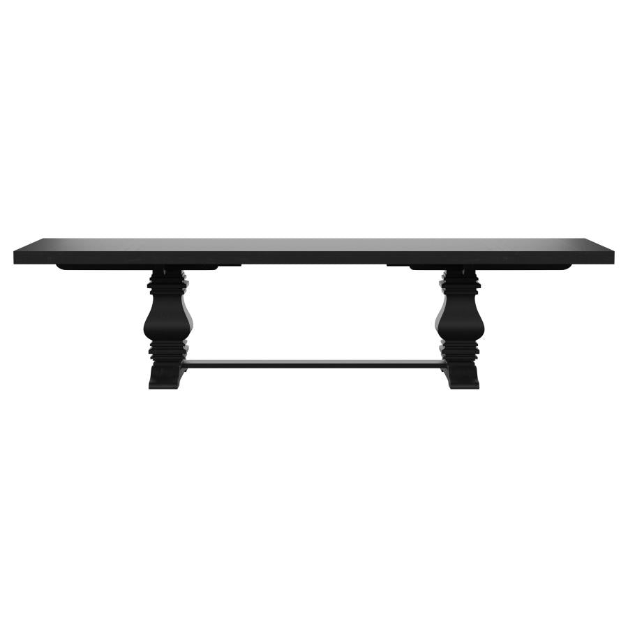 Florence 126-inch Extension Dining Table Distressed Black & Honey 115531