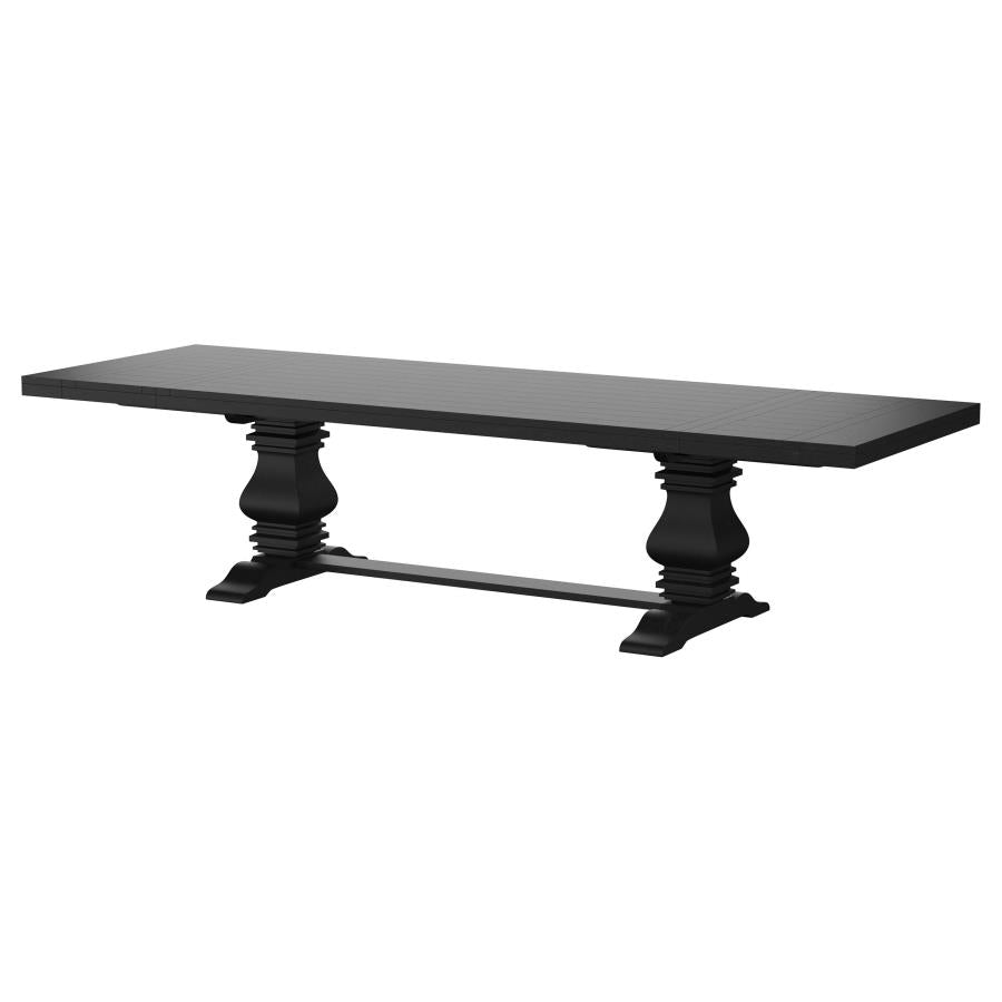 Florence 126-inch Extension Dining Table Distressed Black & Honey 115531