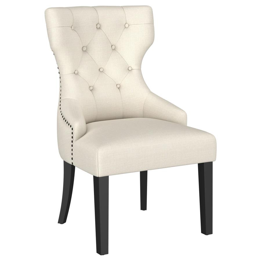 Baney Fabric Upholstered Dining Side Chair Cream and Black 115572