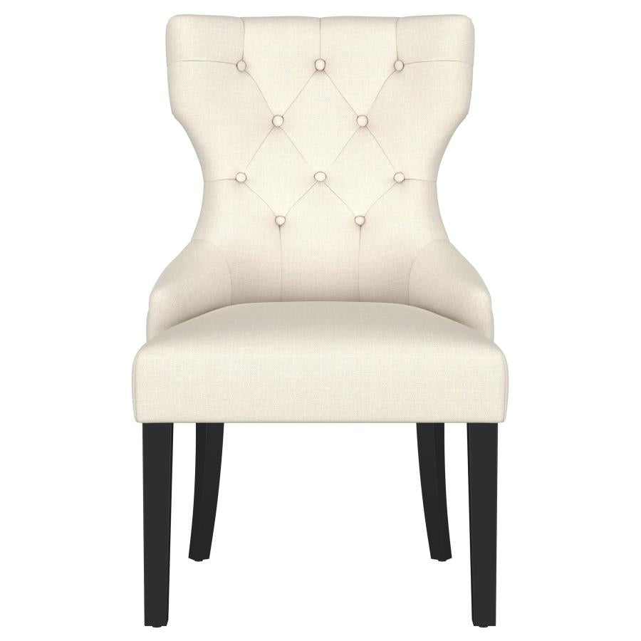 Baney Fabric Upholstered Dining Side Chair Cream and Black 115572