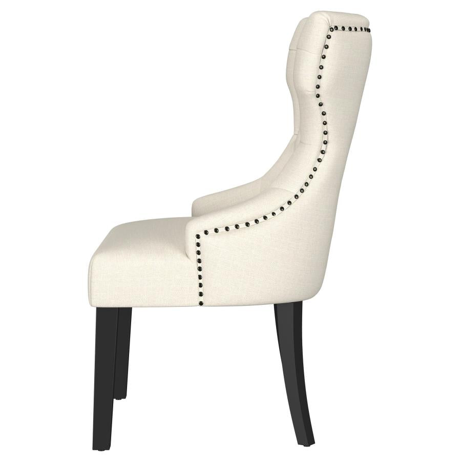 Baney Fabric Upholstered Dining Side Chair Cream and Black 115572