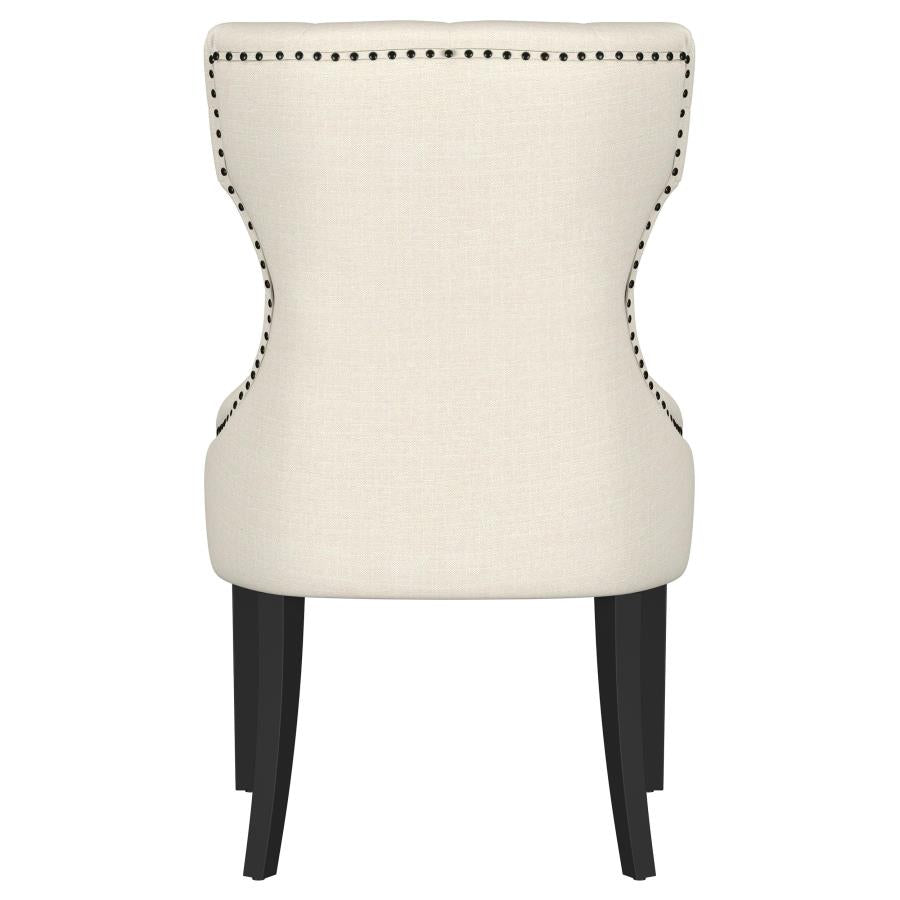 Baney Fabric Upholstered Dining Side Chair Cream and Black 115572