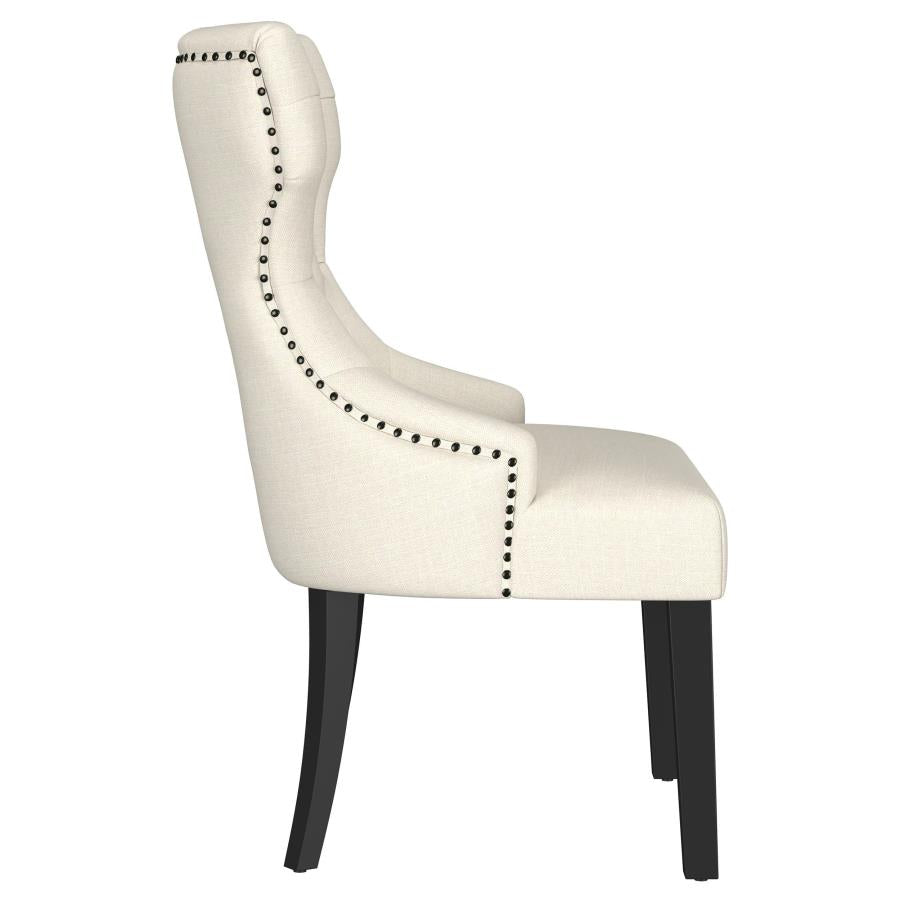 Baney Fabric Upholstered Dining Side Chair Cream and Black 115572