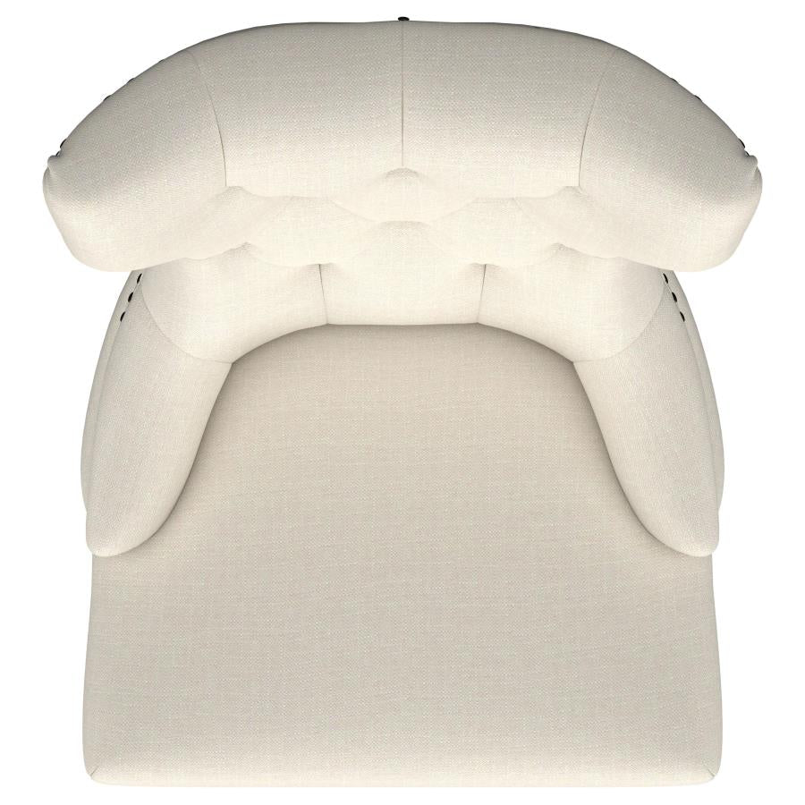 Baney Fabric Upholstered Dining Side Chair Cream and Black 115572