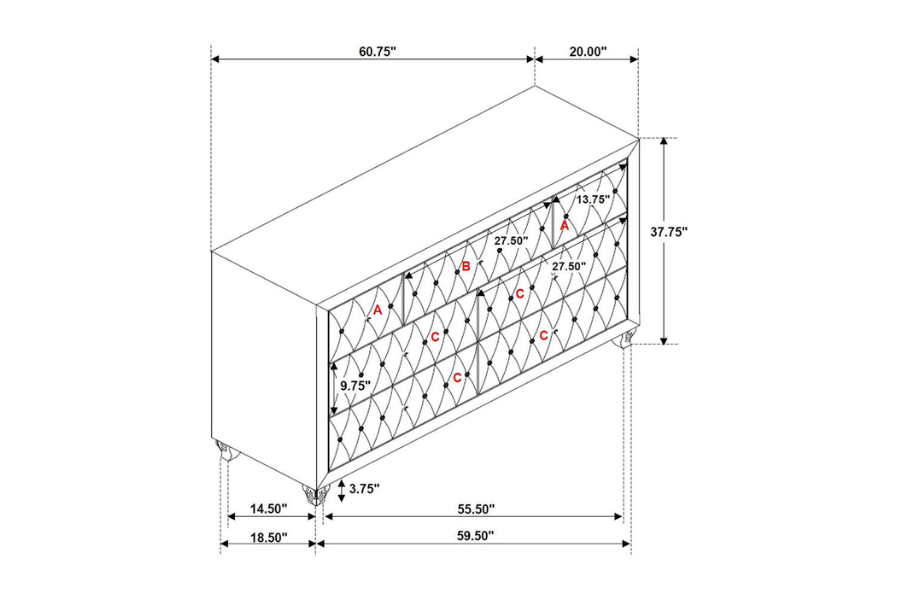 Deanna 4-piece Eastern King Bedroom Set Black  206101KE-S4