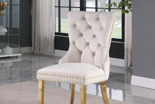 Carmen Velvet Dining Chair SKU: 812Cream-C