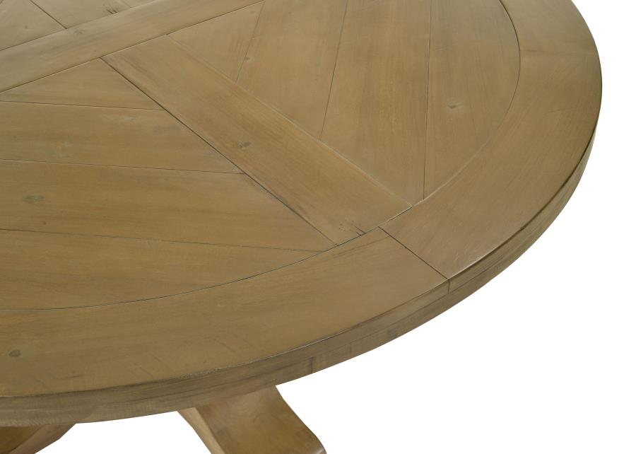 Florence Round 60-inch Pedestal Base Dining Table Black & Honey 115530 - Venini Furniture 