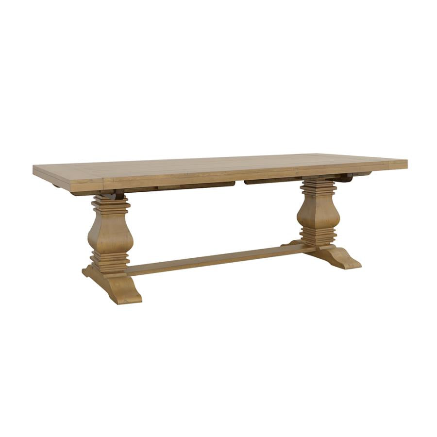 Florence 126-inch Extension Dining Table Distressed Black & Honey 115531