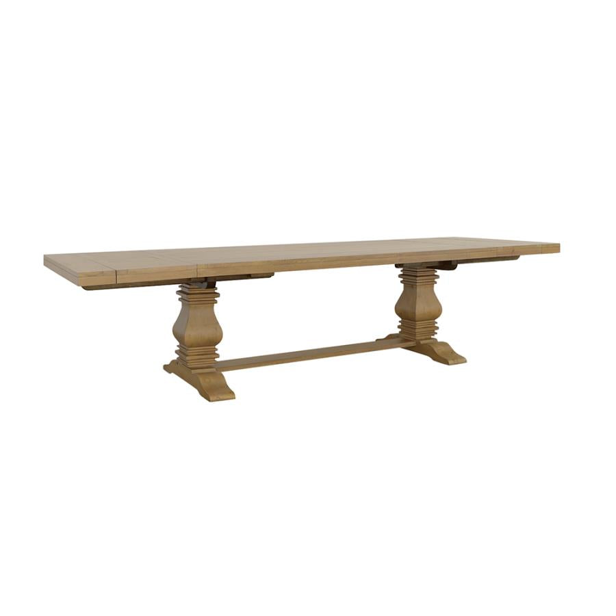 Florence 126-inch Extension Dining Table Distressed Black & Honey 115531