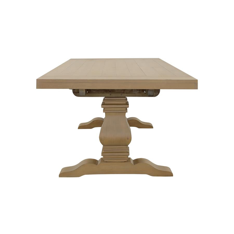 Florence 126-inch Extension Dining Table Distressed Black & Honey 115531