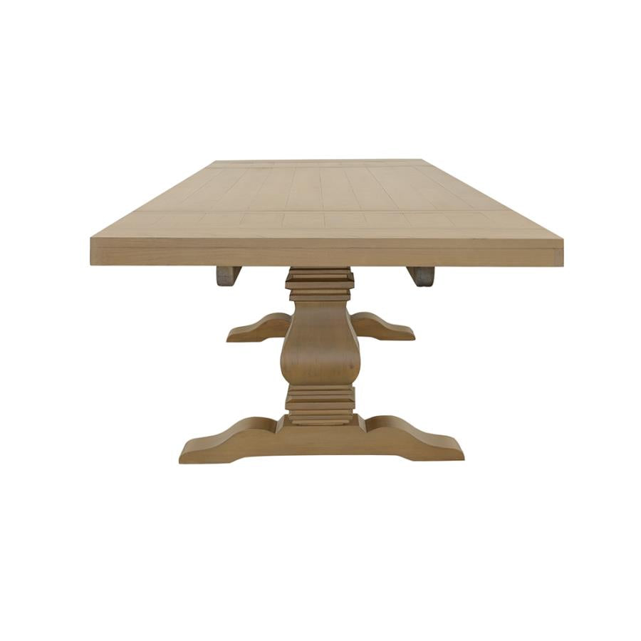 Florence 126-inch Extension Dining Table Distressed Black & Honey 115531