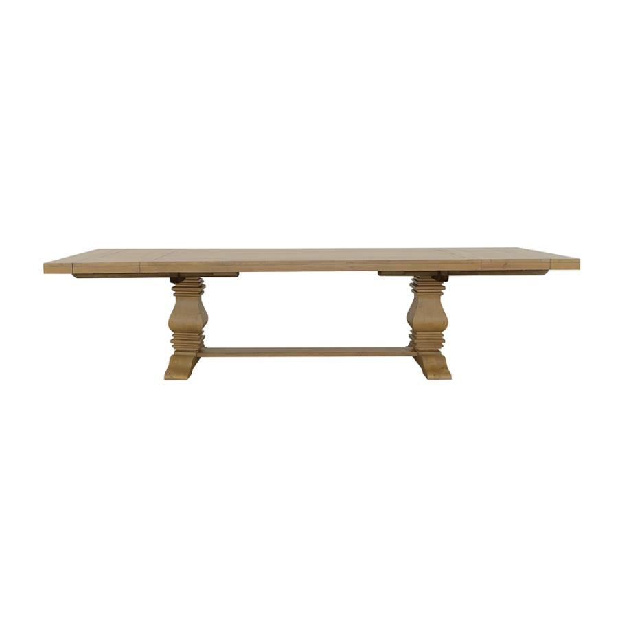 Florence 126-inch Extension Dining Table Distressed Black & Honey 115531