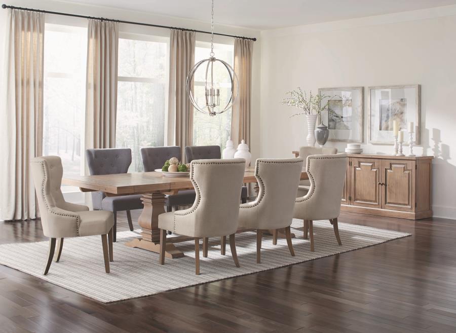 Florence 126-inch Extension Dining Table Distressed Black & Honey 115531