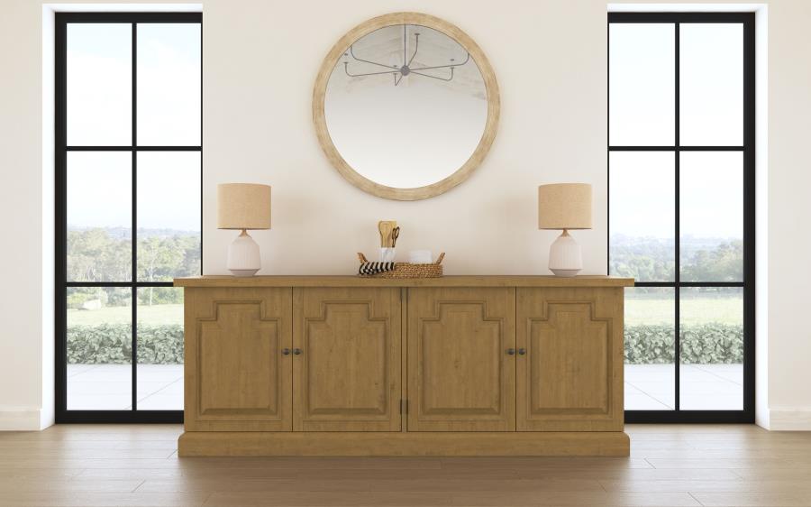 Florence 4-door Dining Sideboard Buffet Distressed Black & Honey 115535