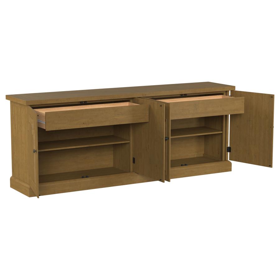 Florence 4-door Dining Sideboard Buffet Distressed Black & Honey 115535