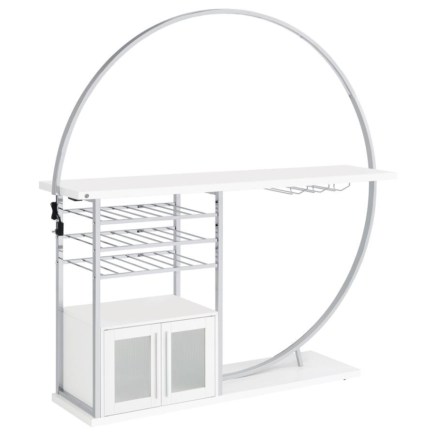 Risley 2-door Circular LED Wine Cabinet Dark Charcoal