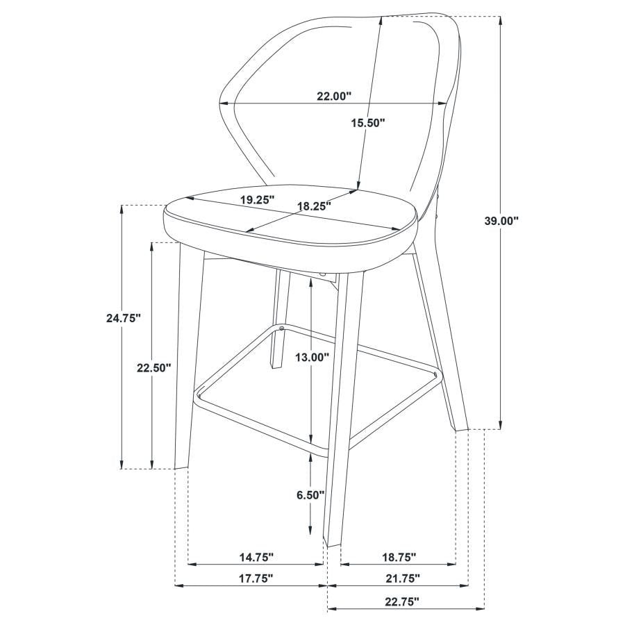 Randolph Upholstered Counter Height Chair Butterscotch (Set of 2)