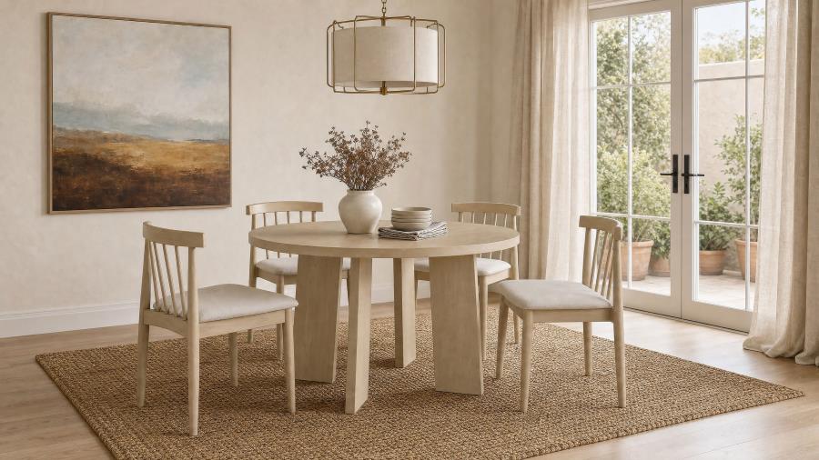Strouse 5-piece Dining Set Wheat and Black
