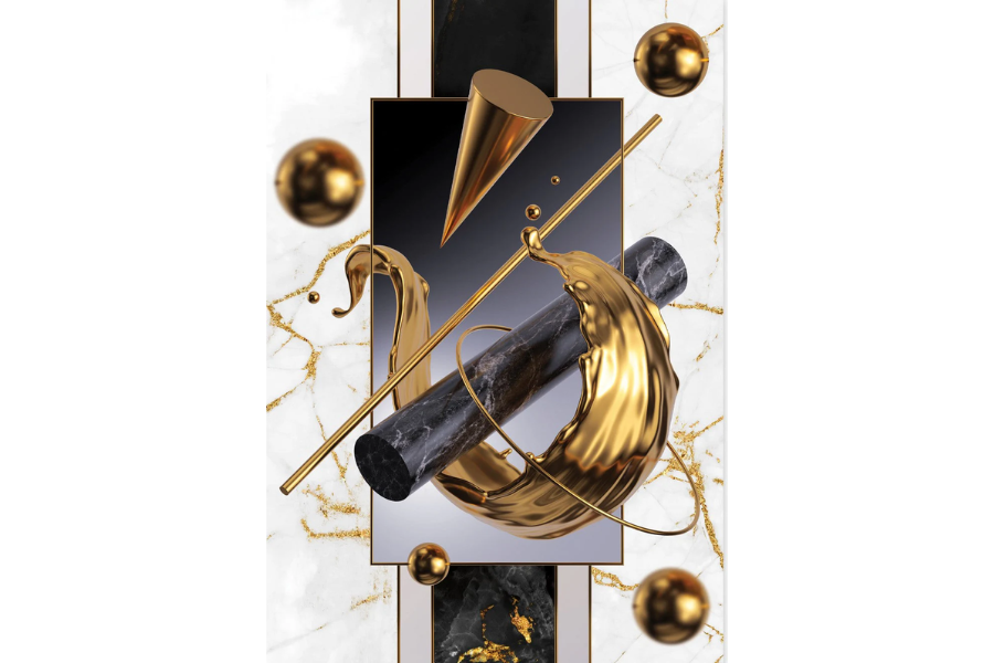 PALC-31 LEGACY Luxurious Gold Ornaments Modern Wall Art TG