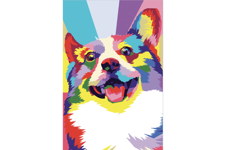 POP-09 CORGI Pem Welsh Buntes Pop Art Modern Wall Art TG