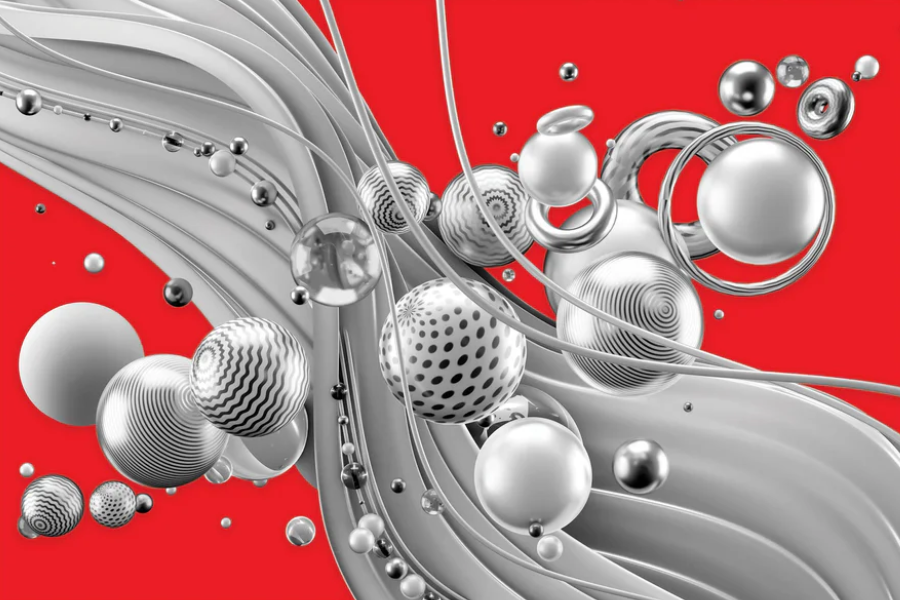 SULC-02 ODYSSEY Red 3D Abstract Elements Modern Acrylic Wall Art TG