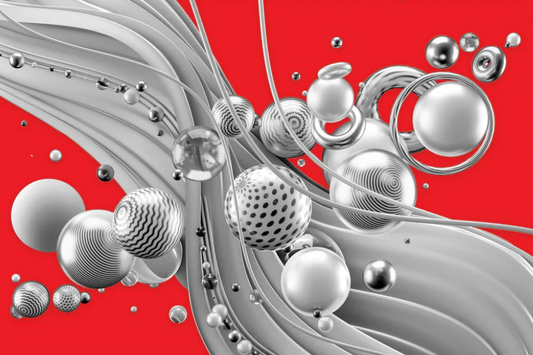 SULC-02 ODYSSEY Red 3D Abstract Elements Modern Acrylic Wall Art TG