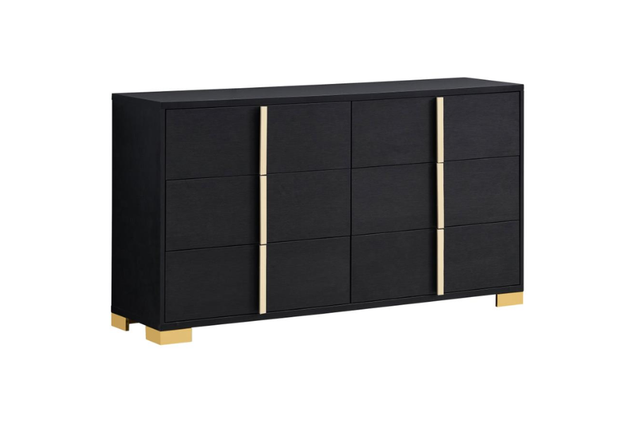 Marceline 6-drawer Dresser Black 222833 - Venini Furniture 