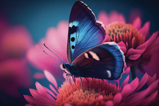 NC-36 BLOSSOM Butterfly in the Garden Modern Wall Art TG