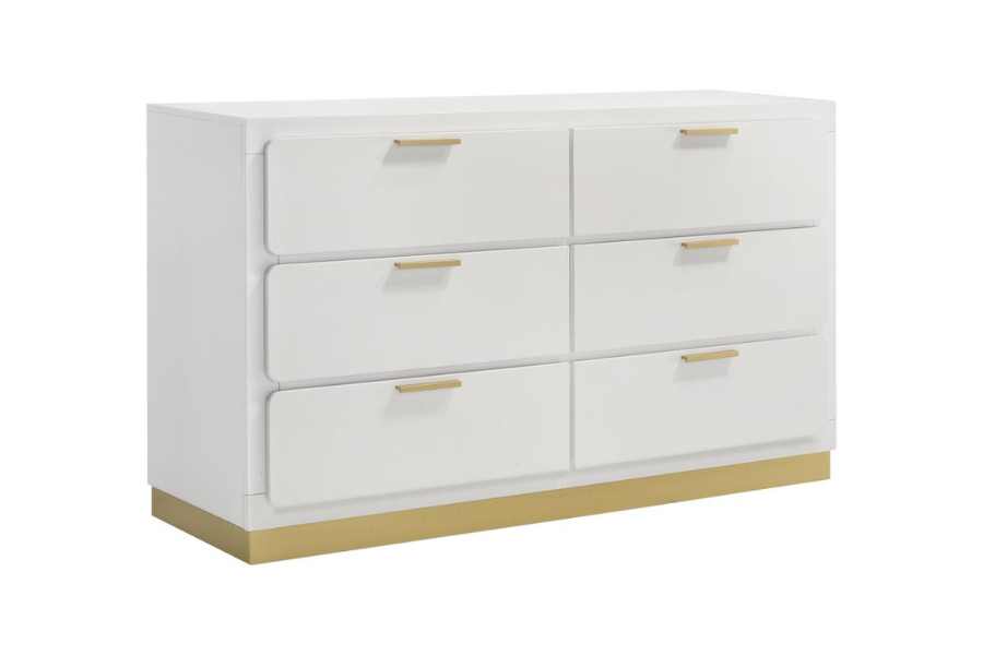 Caraway 6-drawer Dresser White 224773 - Venini Furniture 