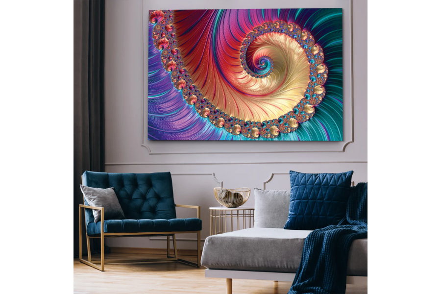 SULC-26 FIBONACCI Rainbow Creative Abstract Modern Wall Art TG