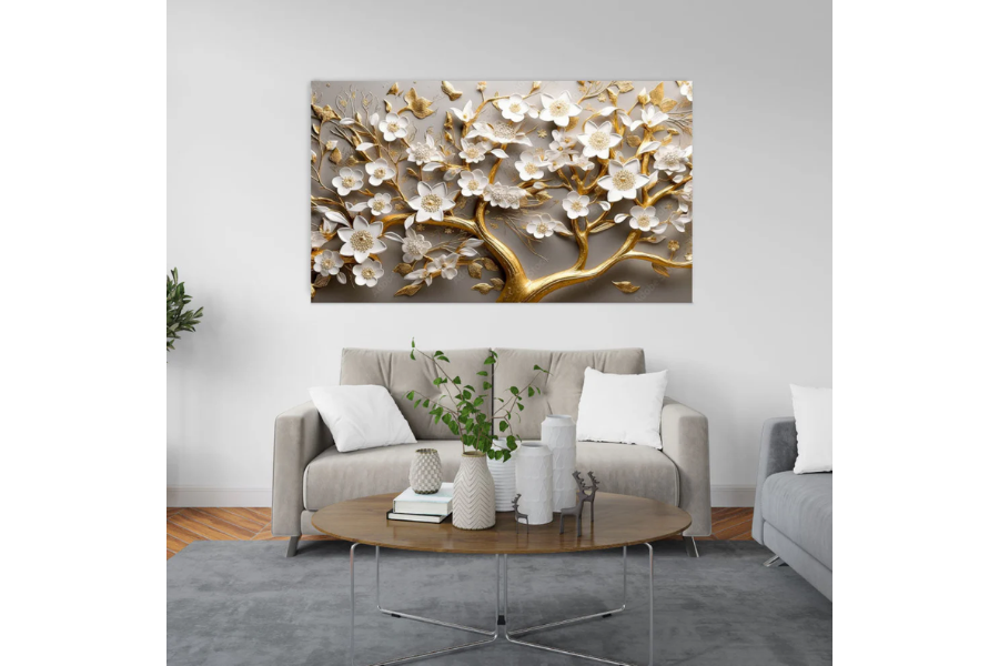 NC-95 LILAC Golden Tree 3D Acrylic Wall Art TG