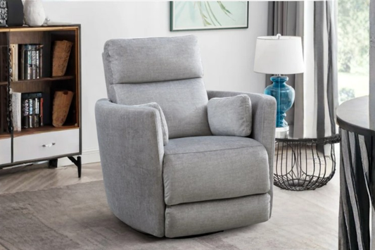 Darcy Fabric Power Swivel Glider Recliner with Power Headrest