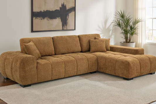 Octavia Upholstered Sectional Chaise Sofa Amber 509340 - Venini Furniture 