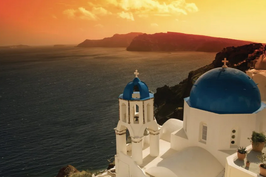 NC-24 GRECIAN Sunset on Santorini Island Modern Wall Art TG