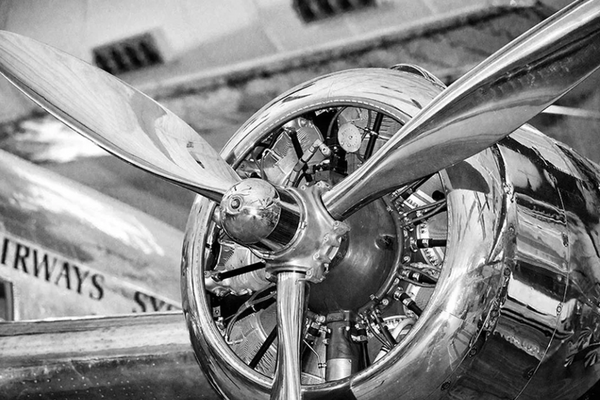 TROY Grey Airplane Propeller Wall Art Print TG